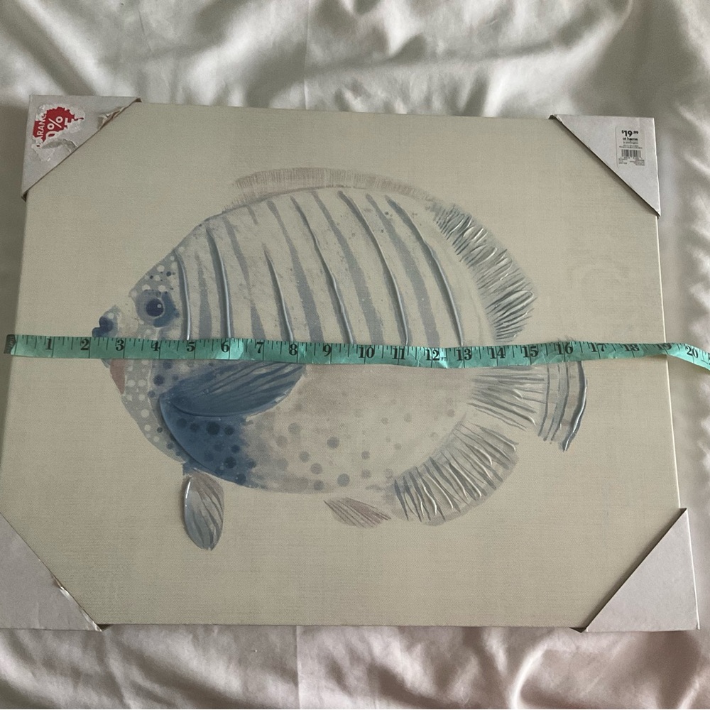 Serene Fish Canvas Art in Blue and Gray - Picture 3 of 4